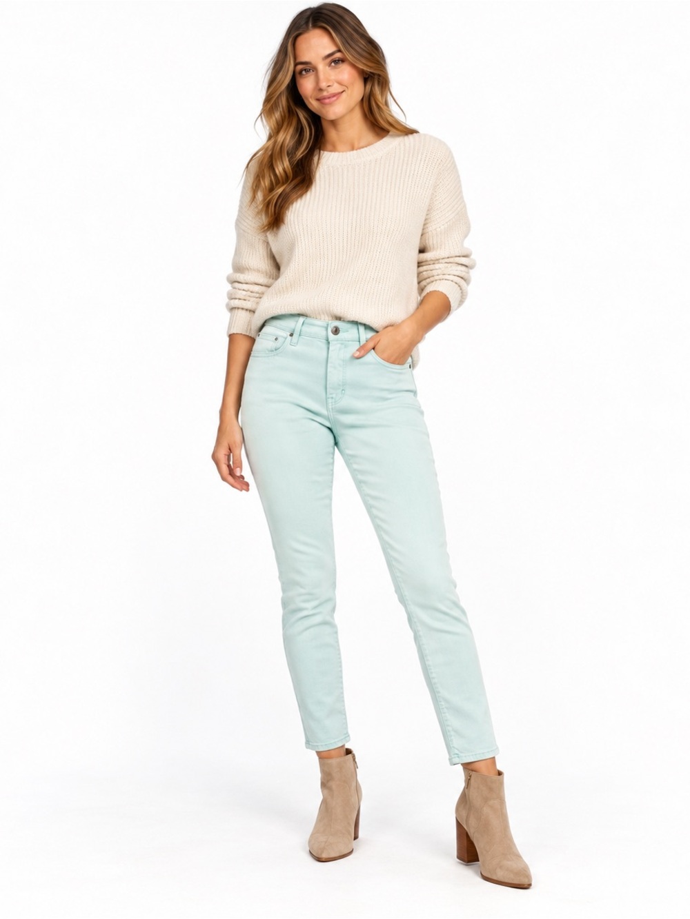 Banana Republic Skinny Ankle Jeans Size 30 Mint Green Stretch Denim